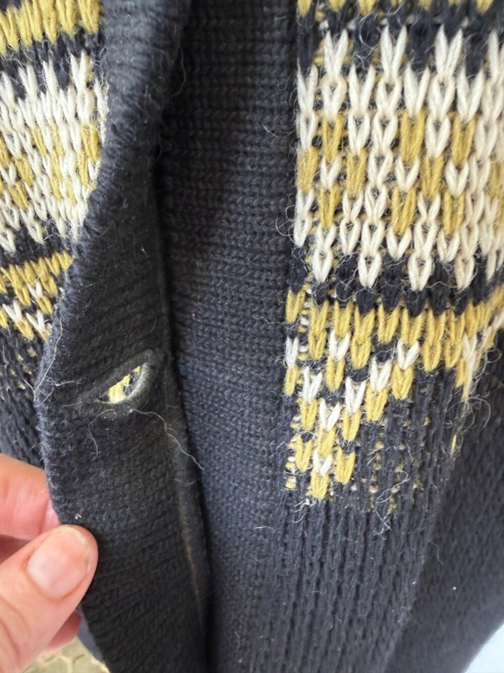 Vintage 50s Womens Nordstrikk Norway Cardigan Black Tan Size L - Picture 10 of 14